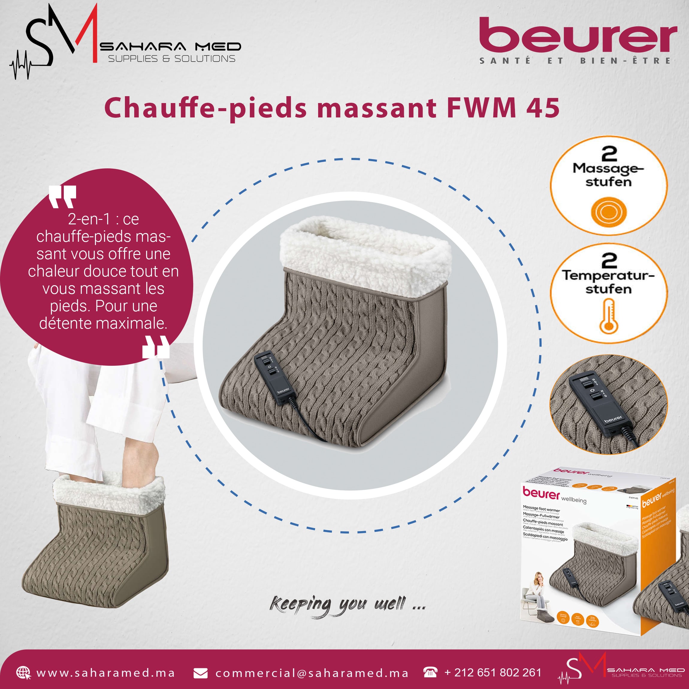 Chauffe-pieds massant de Beurer 3