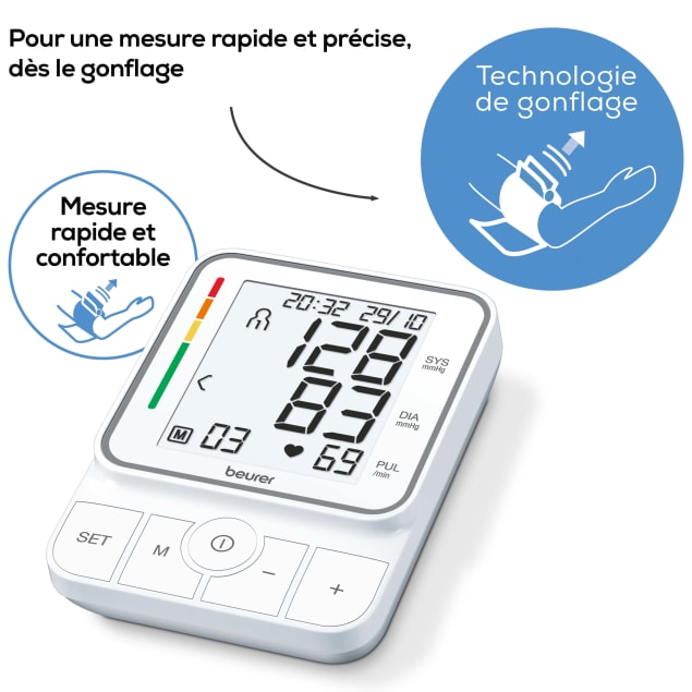 Tensiomètre électronique brassard EasyClip Beurer 3